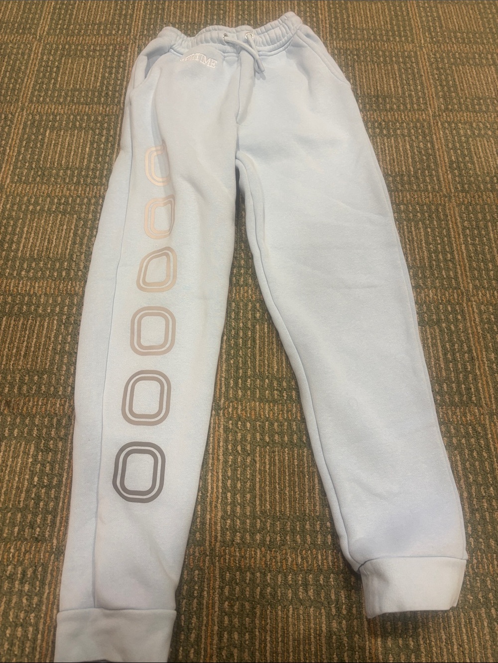 Light Blue Kids Sweatpants with Side Graphic